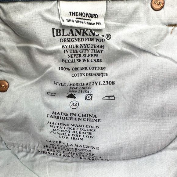 Blank NYC The Howard Mid-Rise Loose Fit Jeans 12YL2308 - Size 32 - Picture 10 of 10